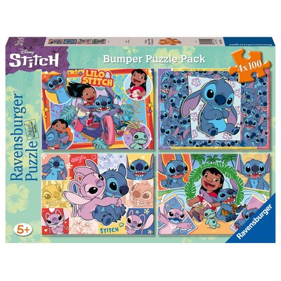 Ravensburger, Puzzle 4x100: Disney Stitch (5731). Wiek: 5+