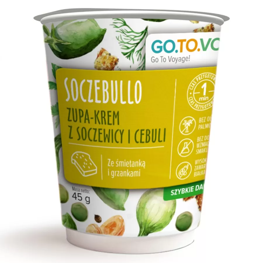 Zupa-krem z soczewicy i cebuli z grzankami i śmietanką SOCZEBULLO Go.to.vo, 40g
