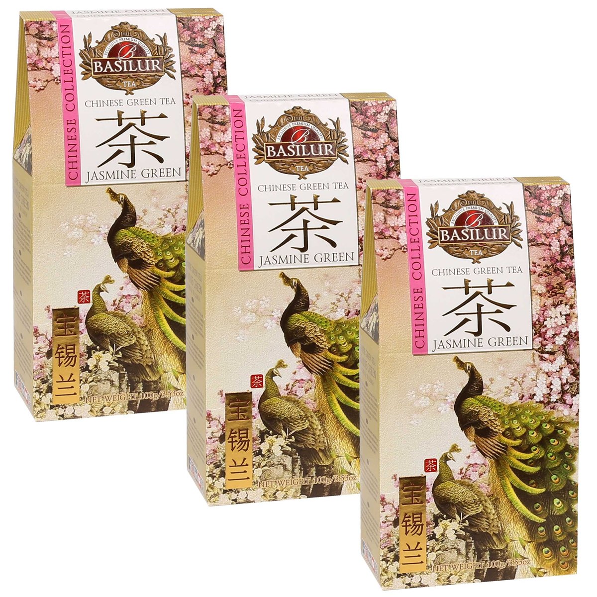 BASILUR Chinese Green Tea - Chińska zielona herbata z dodatkiem jaśminu 100 g x3