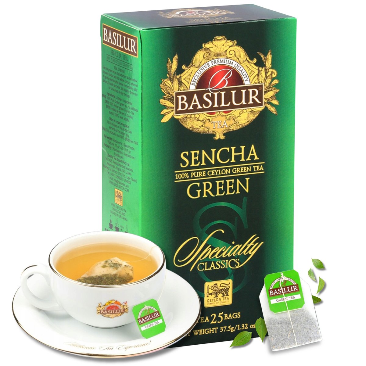 BASILUR Sencha zielona herbata w saszetkach, 25x1,5g x1