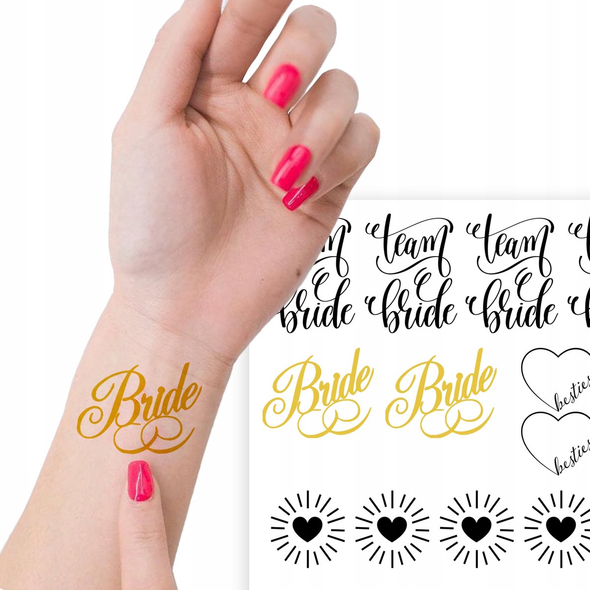 TATUAŻ Zmywalny Tymczasowy WIECZÓR PANIEŃSKI Wzory