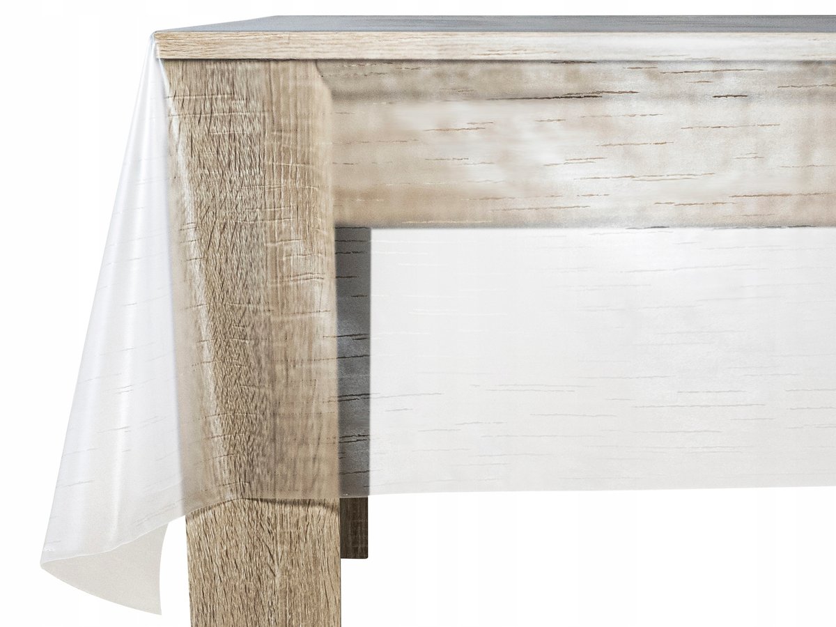 Ochronna Plamoodporna Cerata W Paski Bezbarwna Na Blat Ławę Stół 140x130cm