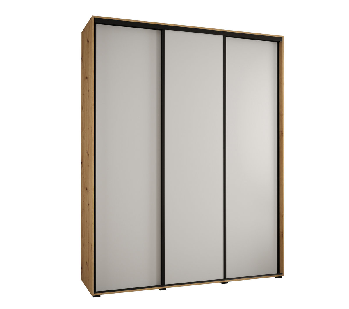 Szafa przesuwna wysoka Davos 1 200 gł. 60 artisan + biały + czarny