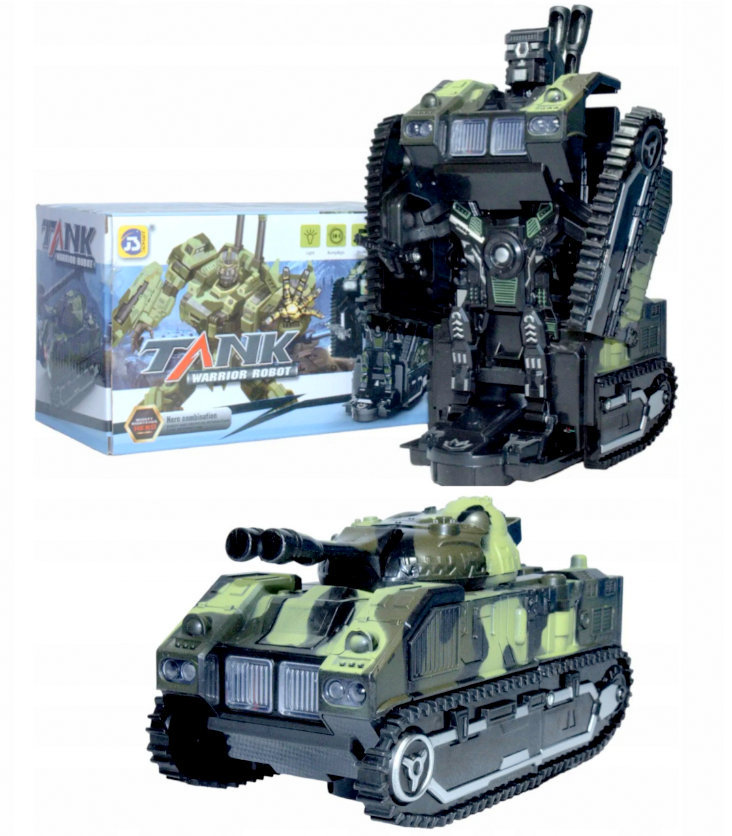 CZOŁG Transformers Robot 2w1 Jeździ Dźwięki LED