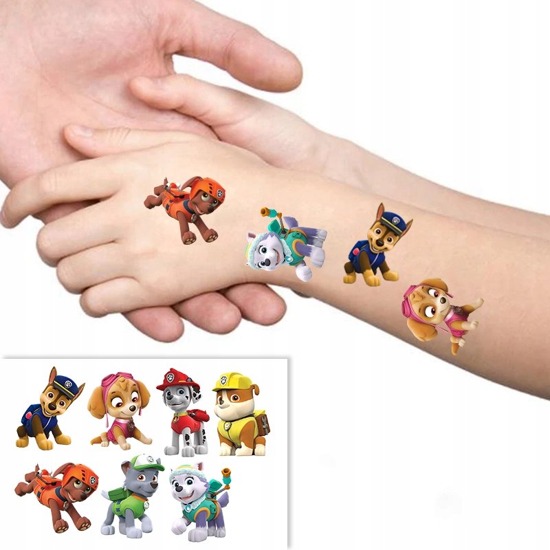 TATUAŻ Zmywalny dla DZIECI PSI PATROL Wiele WZORÓW