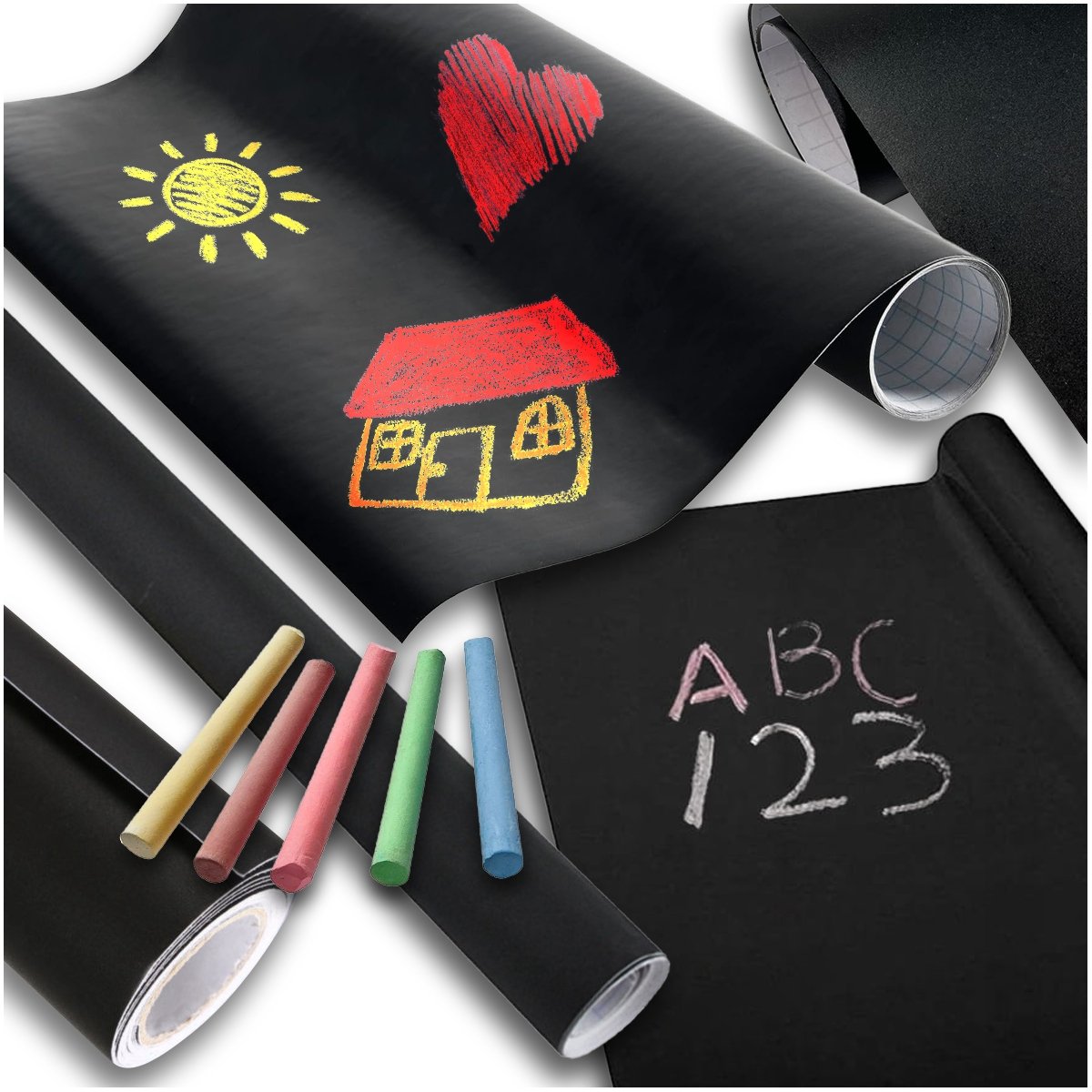 TABLICA KREDOWA SAMOPRZYLEPNA KREATYWNA 45x200 + 5 KREDEK