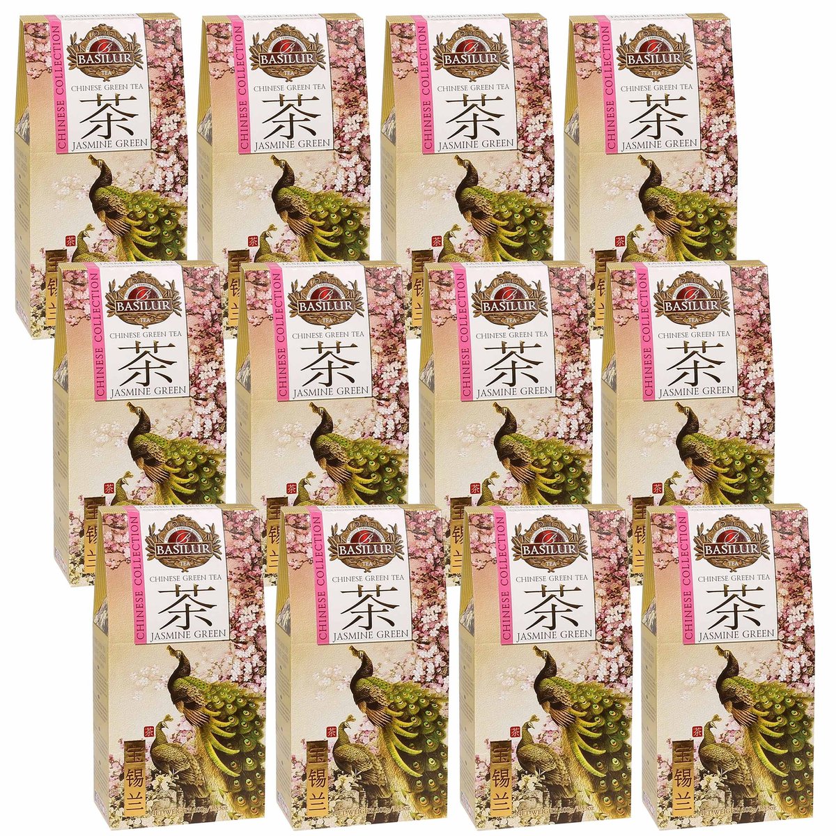 BASILUR Chinese Green Tea - Chińska zielona herbata z dodatkiem jaśminu 100 g x12
