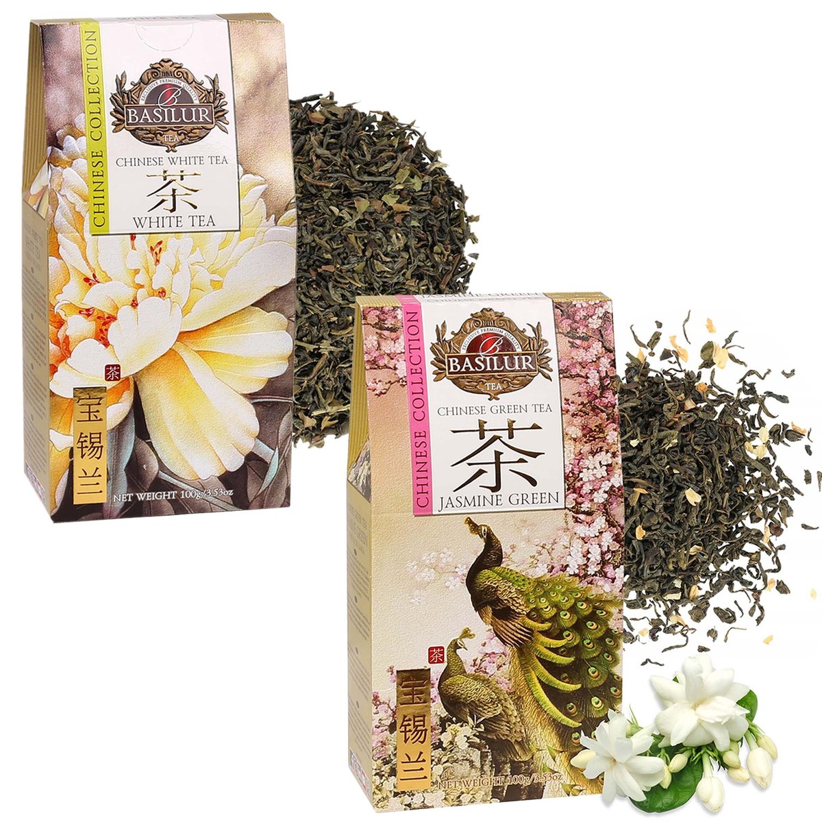 BASILUR Chinese - Zestaw herbat chińskich - biała herbata, zielona herbata 2x100g