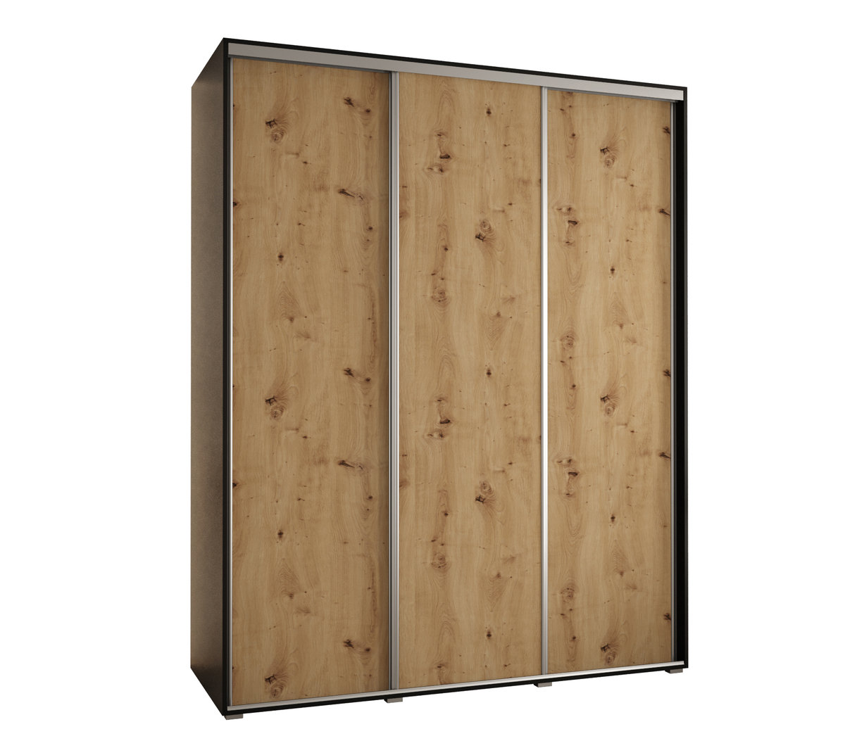 Szafa przesuwna wysoka Davos 1 190 gł. 45 czarny + artisan + srebrny