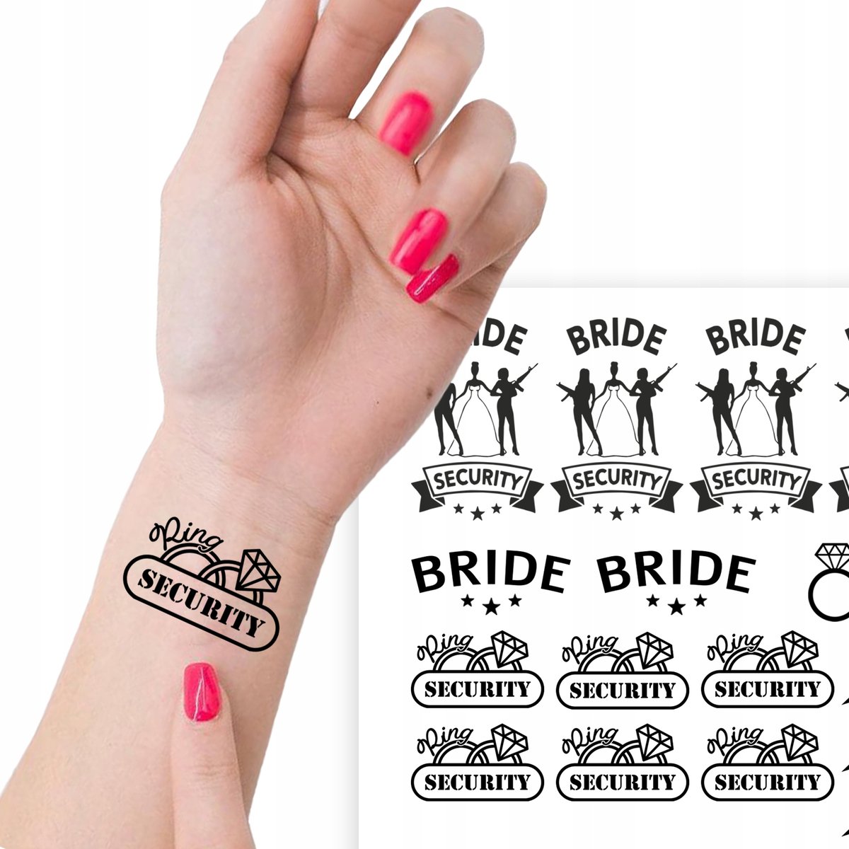 TATUAŻ Zmywalny Tymczasowy WIECZÓR PANIEŃSKI Wzory