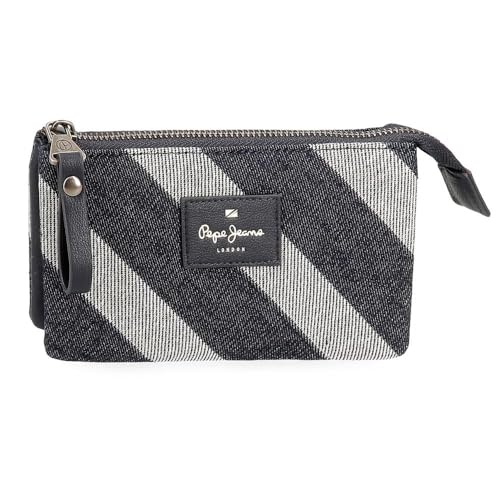Pepe Jeans Celine Portfel Trzy przegródki Niebieski 17,5x9,5x2 cms Poliester ze skórą syntetyczną by Joumma Bags, niebieski, Portfel Trzy przegródki