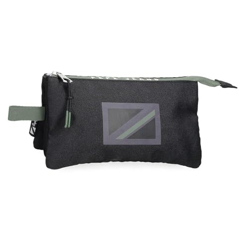 Pepe Jeans Alton Pokrowiec Trójka Czarny 22x12x5 cms Poliester by Joumma Bags, czarny, Potrójne etui