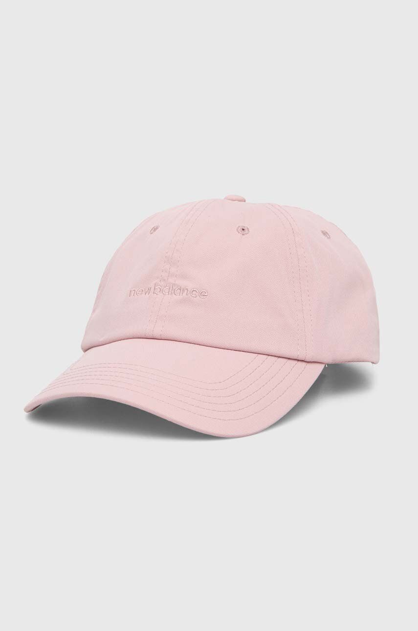 New Balance czapka z daszkiem kolor różowy gładka LAH21100OKB