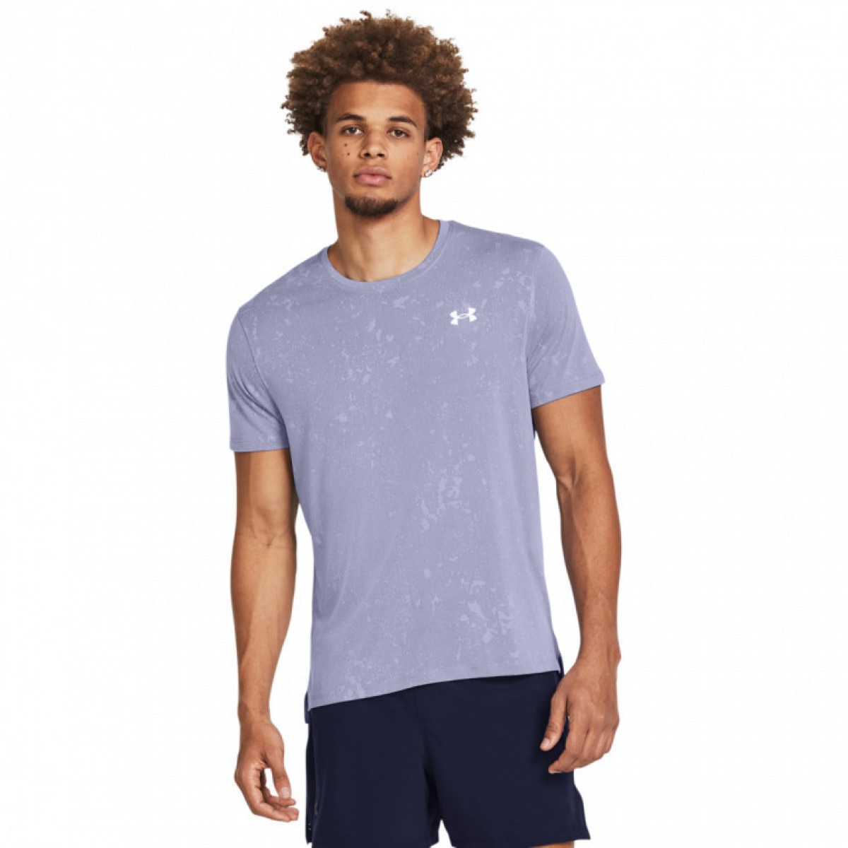 Męska koszulka do biegania Under Armour UA Streaker Splatter SS - fioletowa - UNDER ARMOUR