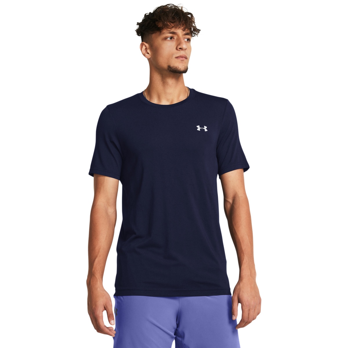 Męska koszulka treningowa Under Armour UA Vanish Seamless SS - granatowa - UNDER ARMOUR