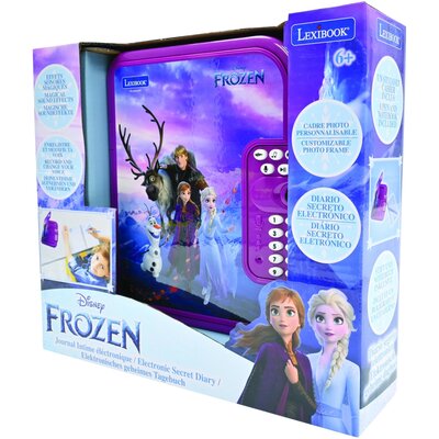 Lexibook - Frozen, Elektroniczny sekretny pamiętnik z długopisem i notatnikiem w zestawie, interaktywny, hasło, zabawne funkcje, efekty dźwiękowe, fioletowy/niebieski, SD50FZ