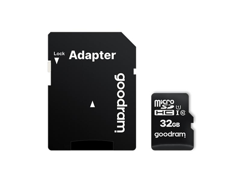 GOODRAM MicroSD 32GB, Class 10 UHS-I + adapter.