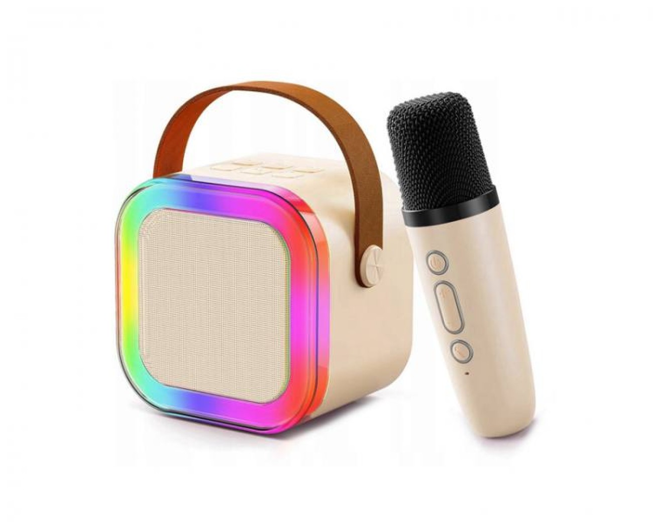 ZESTAW KARAOKE RGB Bluetooth K-12 ,beżowy