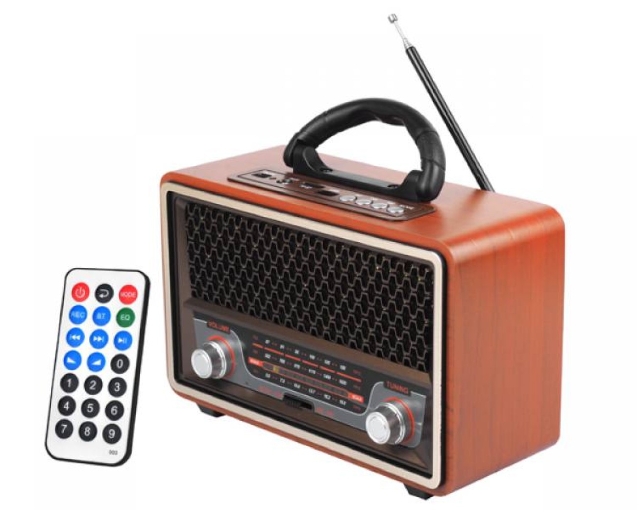 Meier Ina Retro Bluetooth, FM, USB, SD, AUX z pilotem, złoty