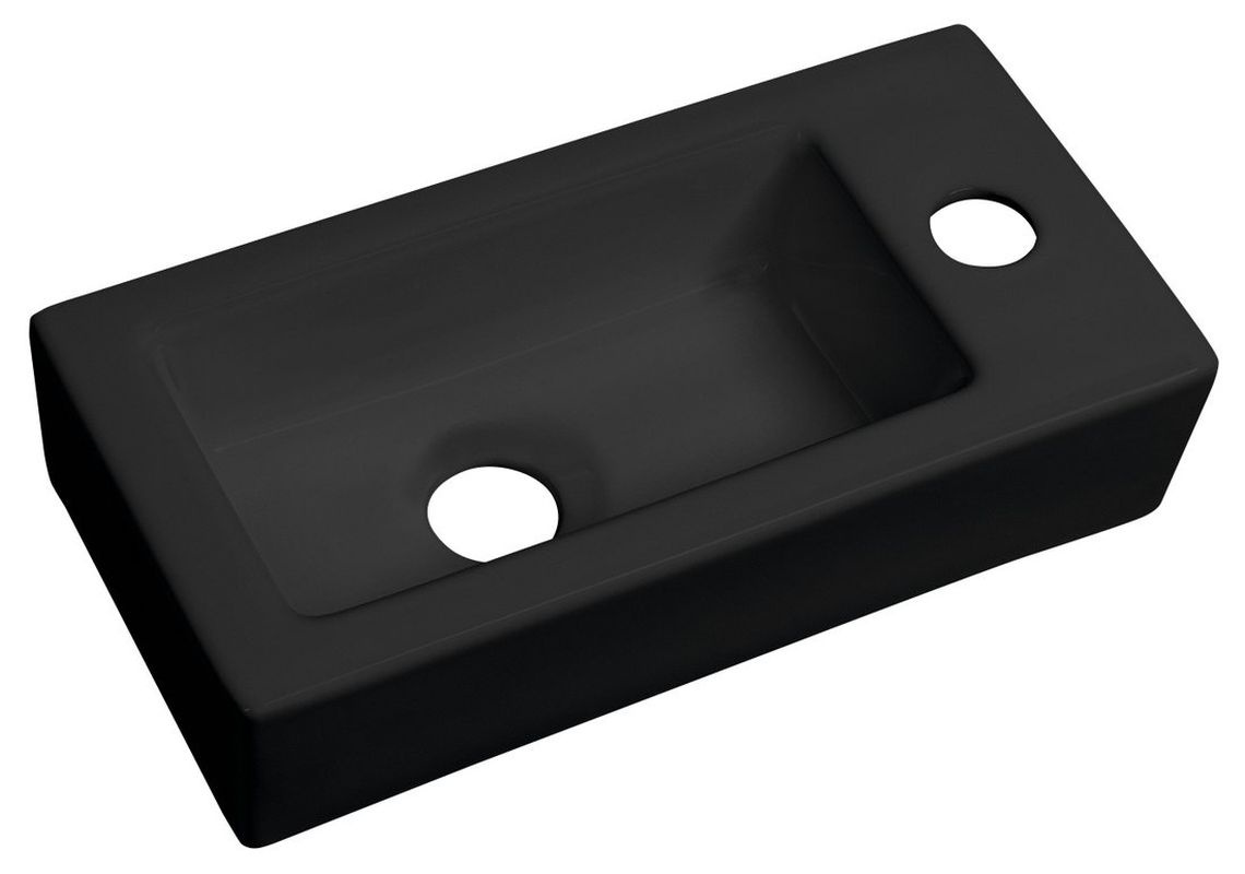 Sapho Zoe Umywalka wisząca 37x18 cm lewa czarny mat AR495B