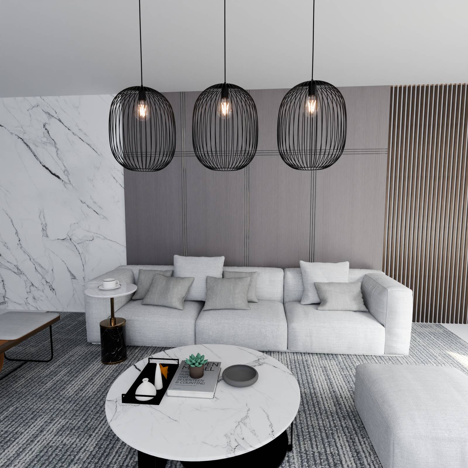 Euluna Żyrandol Maia, kształt klatki, 3-punktowy