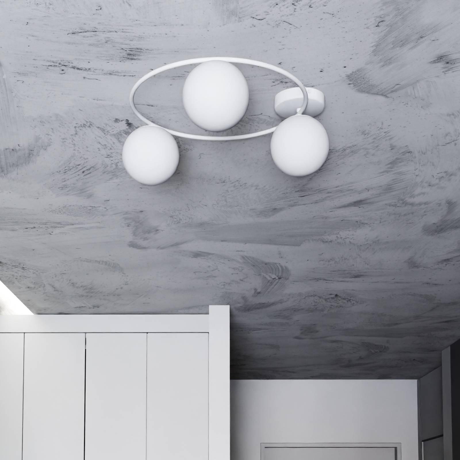 Euluna Lampa sufitowa Ascella, 3-punktowa, biała/opal