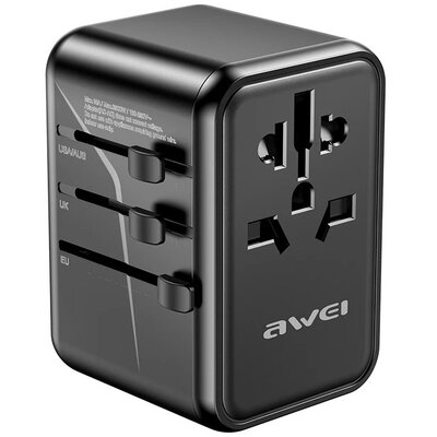 Ładowarka podróżna GaN 65W 4w1 US/AU/EU/UK C-40 2xUSB +3xUSB-C