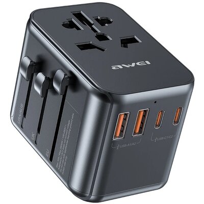 Ładowarka podróżna 4w1 GaN 35W US/AU/EU/UK C-39 2xUSB +3xUSB-C