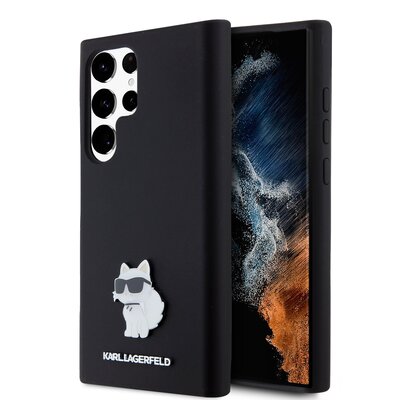 Karl Lagerfeld KLHCS23LSMHCNPK S23 Ultra S918 czarny/black hardcase Silicone Choupette Metal Pin