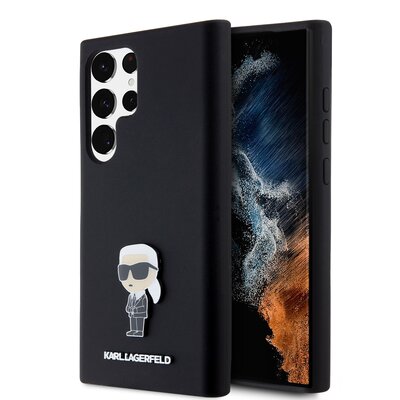 Karl Lagerfeld KLHCS23LSMHKNPK S23 Ultra S918 czarny/black Silicone Ikonik Metal Pin