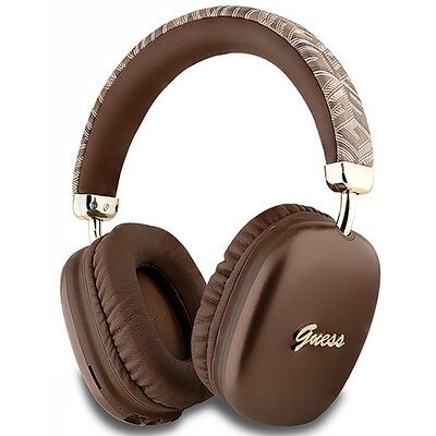 Guess słuchawki nauszne Bluetooth GUBHK1GCTCSW brązowy/brown Gcube Metallic Script Logo