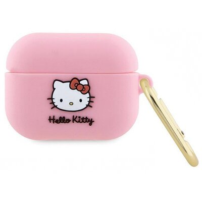 Hello Kitty HKAP3DKHSP Airpods Pro cover różowy/pink Silicone 3D Kitty Head