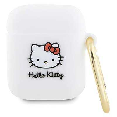 Hello Kitty Silicone 3D Kitty Head - Etui AirPods 1/2 gen (biały)