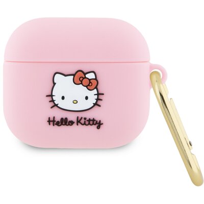 Hello Kitty HKA33DKHSP Airpods 3 cover różowy/pink Silicone 3D Kitty Head