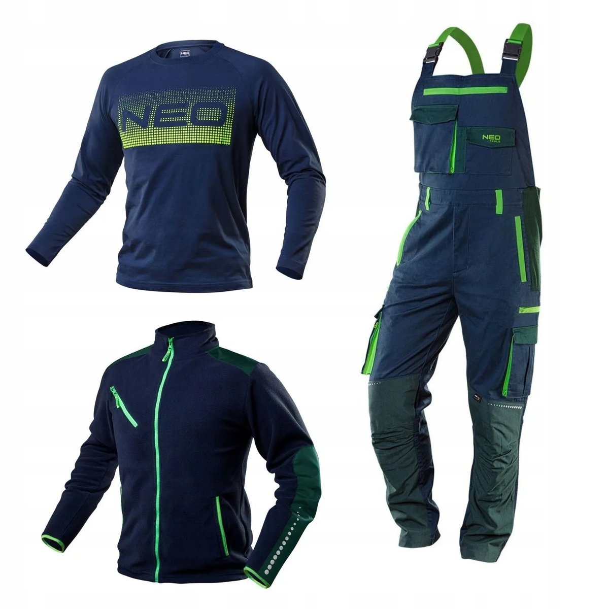 Komplet męskiej odzieży roboczej BHP rozmiar XXL NEO POLAR OGRODNICZKI I KOSZULKA