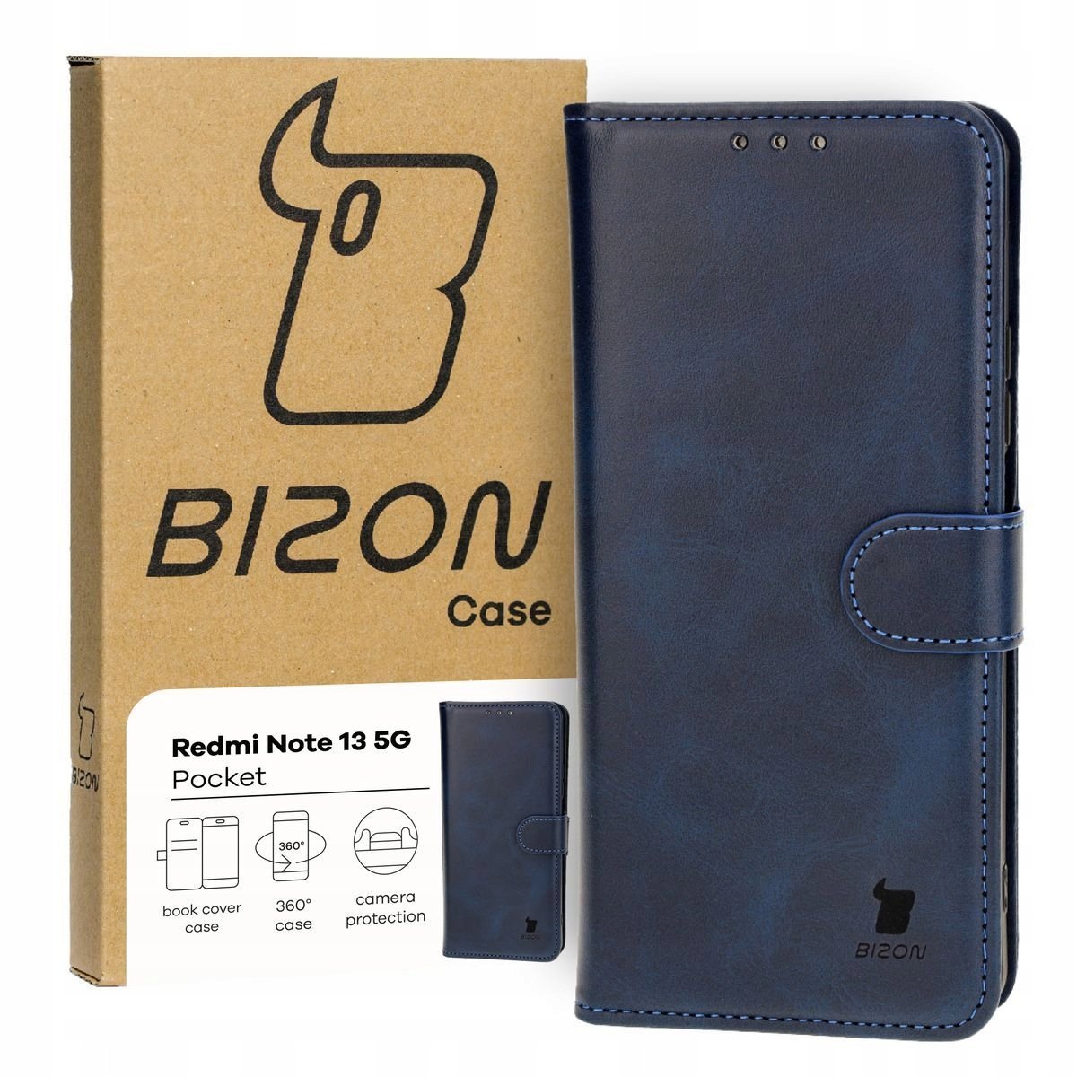 Etui Bizon Case Pocket do Xiaomi Redmi Note 13 Pro 5G / Xiaomi Poco X6, granatowe