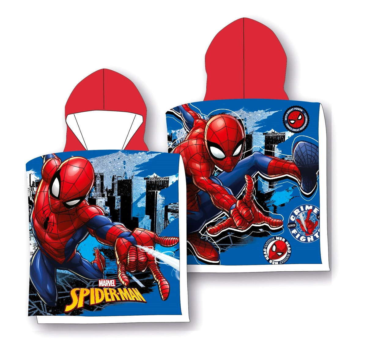 Ponczo Poncho Ręcznik SPIDERMAN dla dzieci 50x100 kaptur