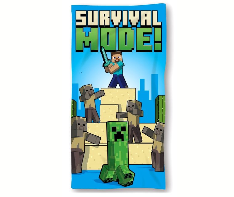 Ręcznik kąpielowy plażowy MINECRAFT 70x140 bawełna 290gsm
