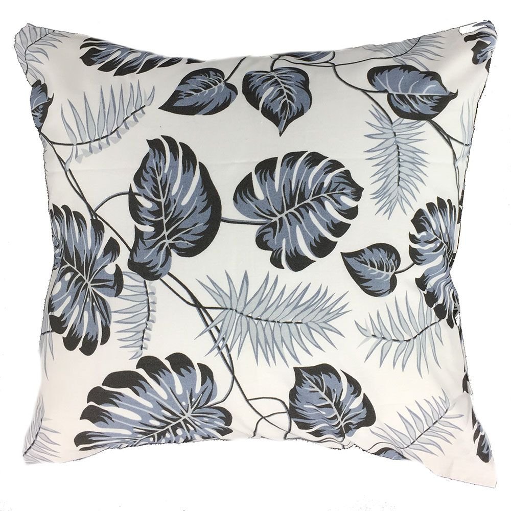 Poszewka z kory 70x80 liście czarne gałązki palmy