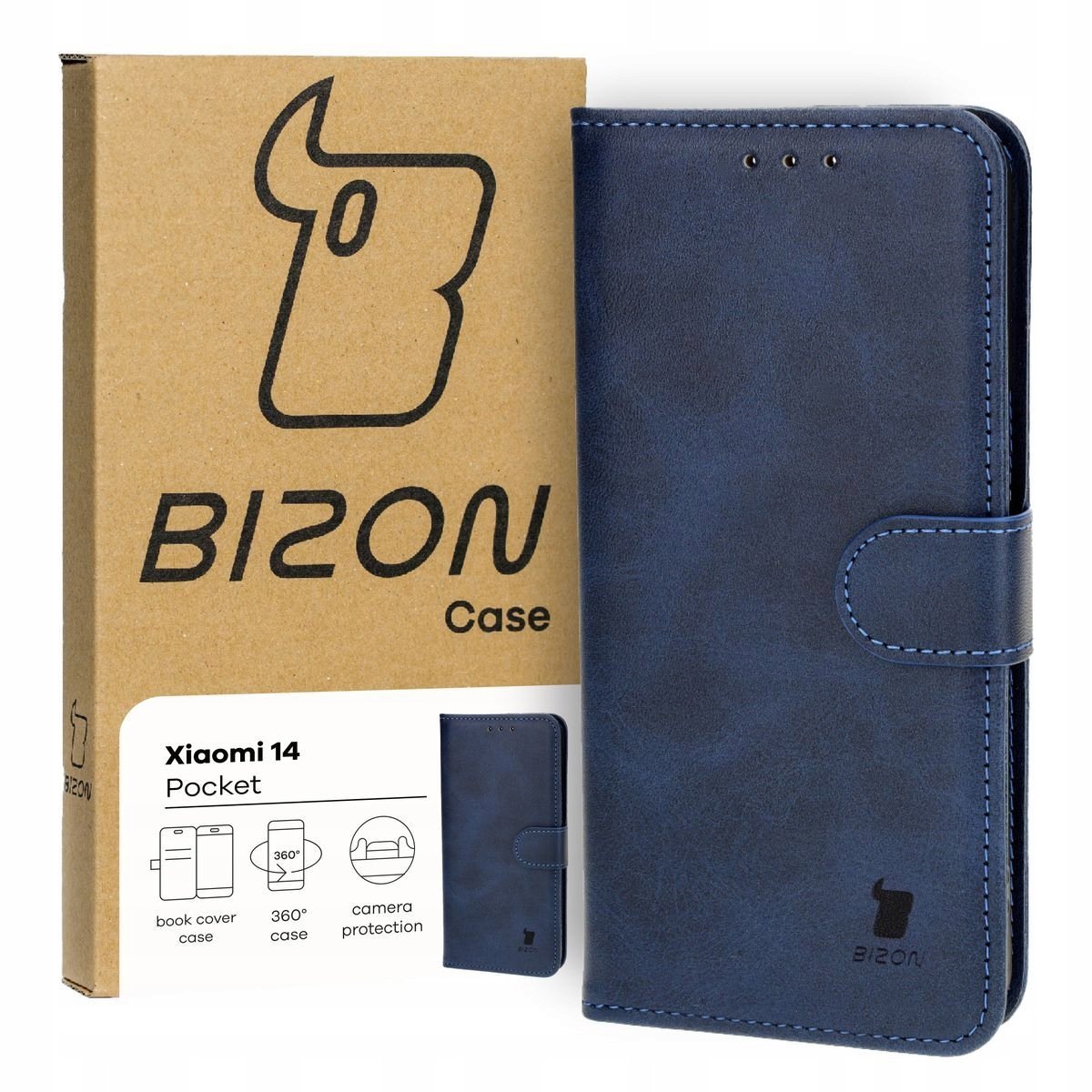 Etui Bizon Case Pocket do Xiaomi 14, granatowe