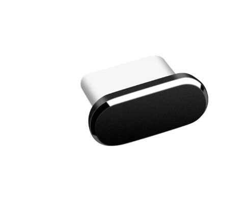 Wtyczka Zatyczka Zaślepka Przeciwpyłowa USB Typ C - Ochrona Portu Ładowania czarna metalowa