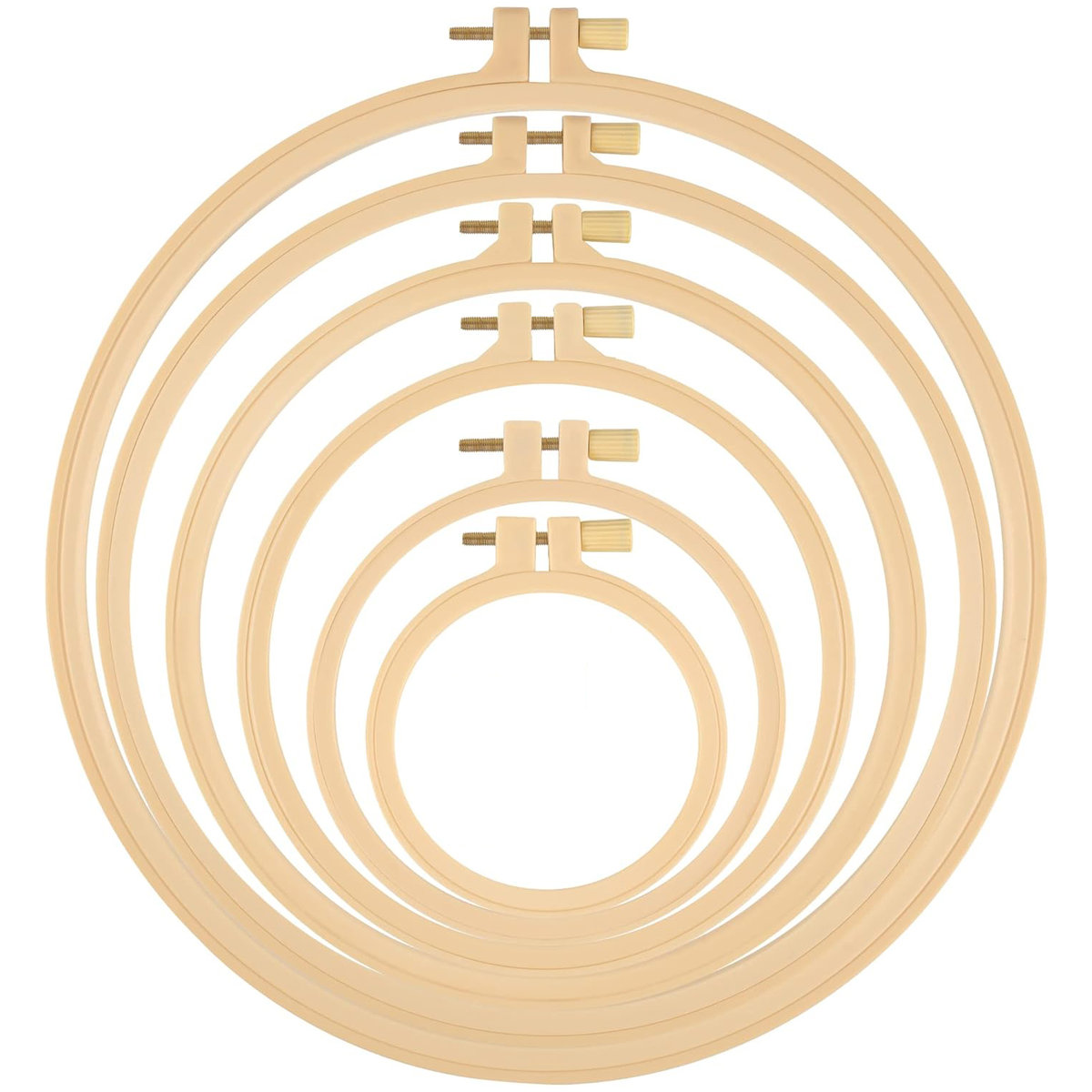 Tamborki tamborek zestaw 6 tamborków do haftowania z tworzywa sztucznego