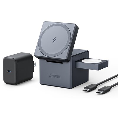 Ładowarka 3-in-1 Cube MagSafe szara