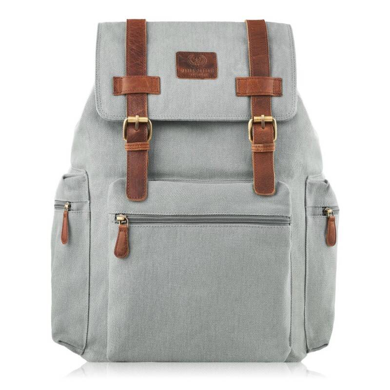 Szary duży plecak męski do pracy podróżny bardzo mocny