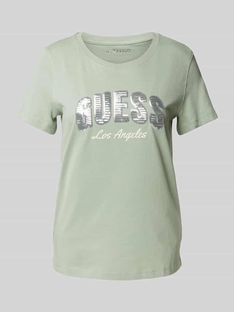 T-shirt z cekinowym obszyciem model ‘SEQUINS’