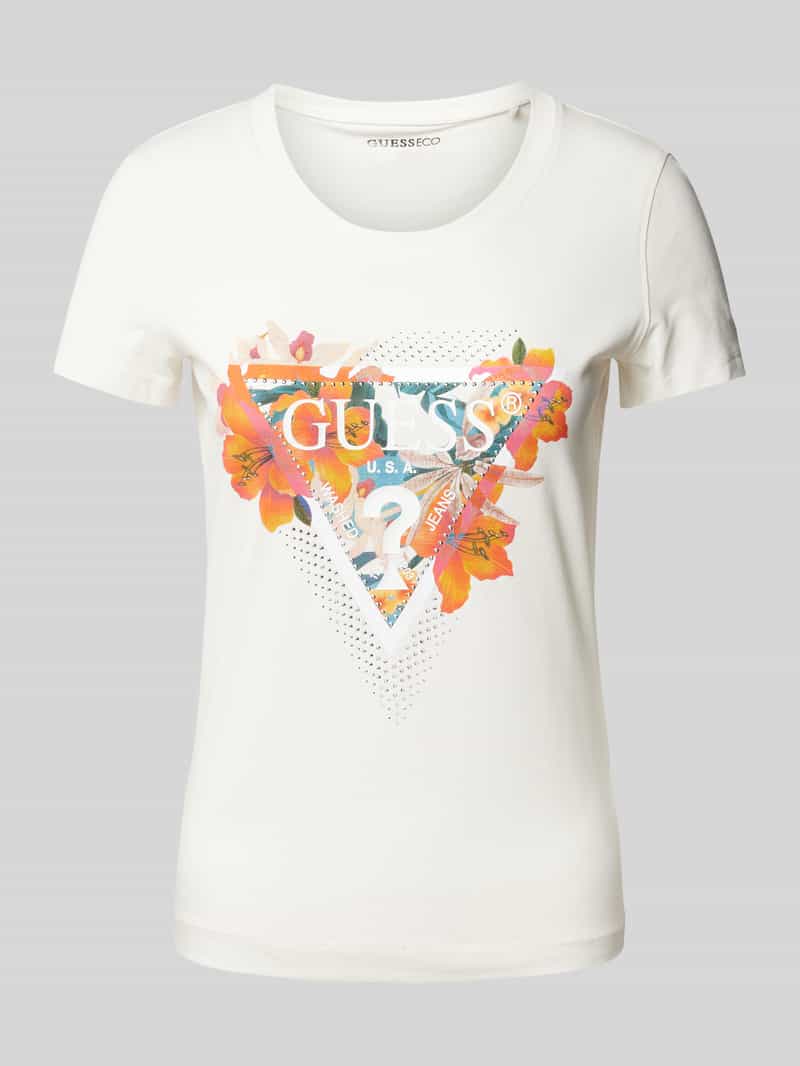T-shirt z nadrukiem z logo i motywem model ‘TROPICAL TRIANGLE’