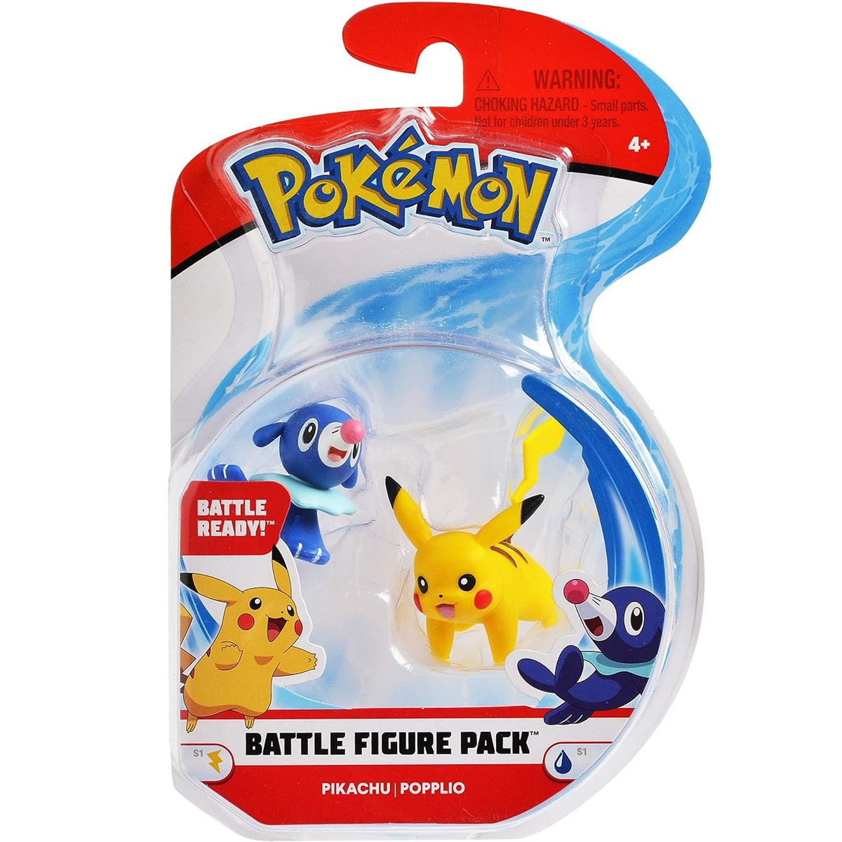 POKEMON BATTLE FIGURE PACK 2-PAK ORYGINALNE FIGURKI PIKACHU + POPPLIO