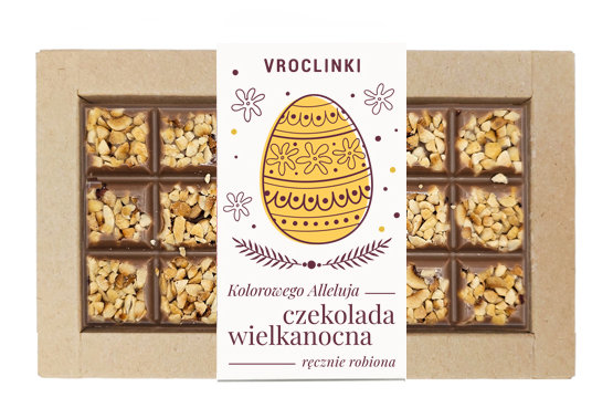 Wielkanocna czekolada z orzechami laskowymi 80g (różne wzory do wyboru)