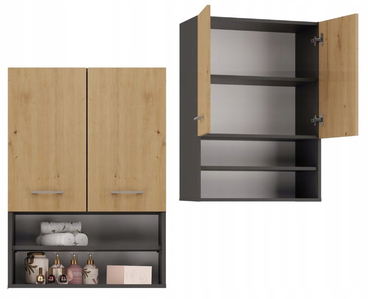 SZAFKA ŁAZIENKOWA WISZĄCA NAD PRALKĘ 30cm DO ŁAZIENKI POJEMNE PÓŁKI