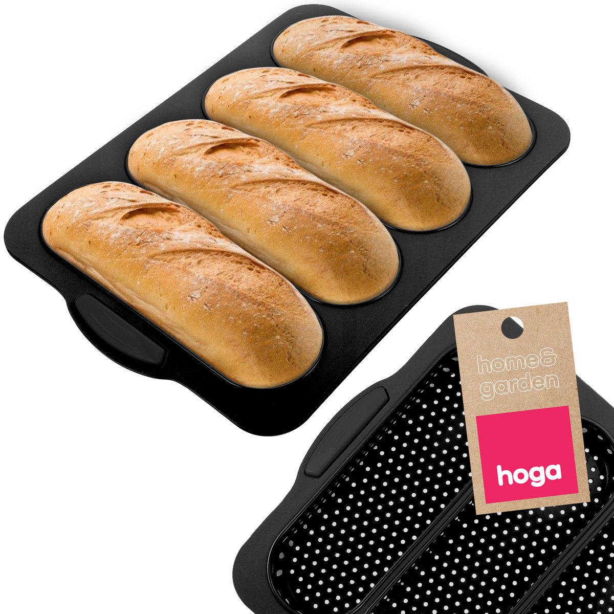SILIKONOWA FORMA BLACHA DO PIECZENIA 4 BAGIETEK BUŁEK HOGA NIEPRZYWIERAJĄCA